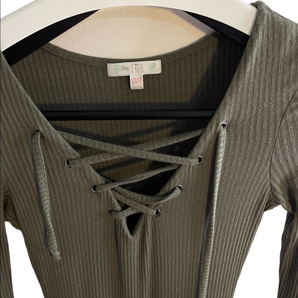 Love Fire long sleeve dress with lace-up front - Picture 4 of 4